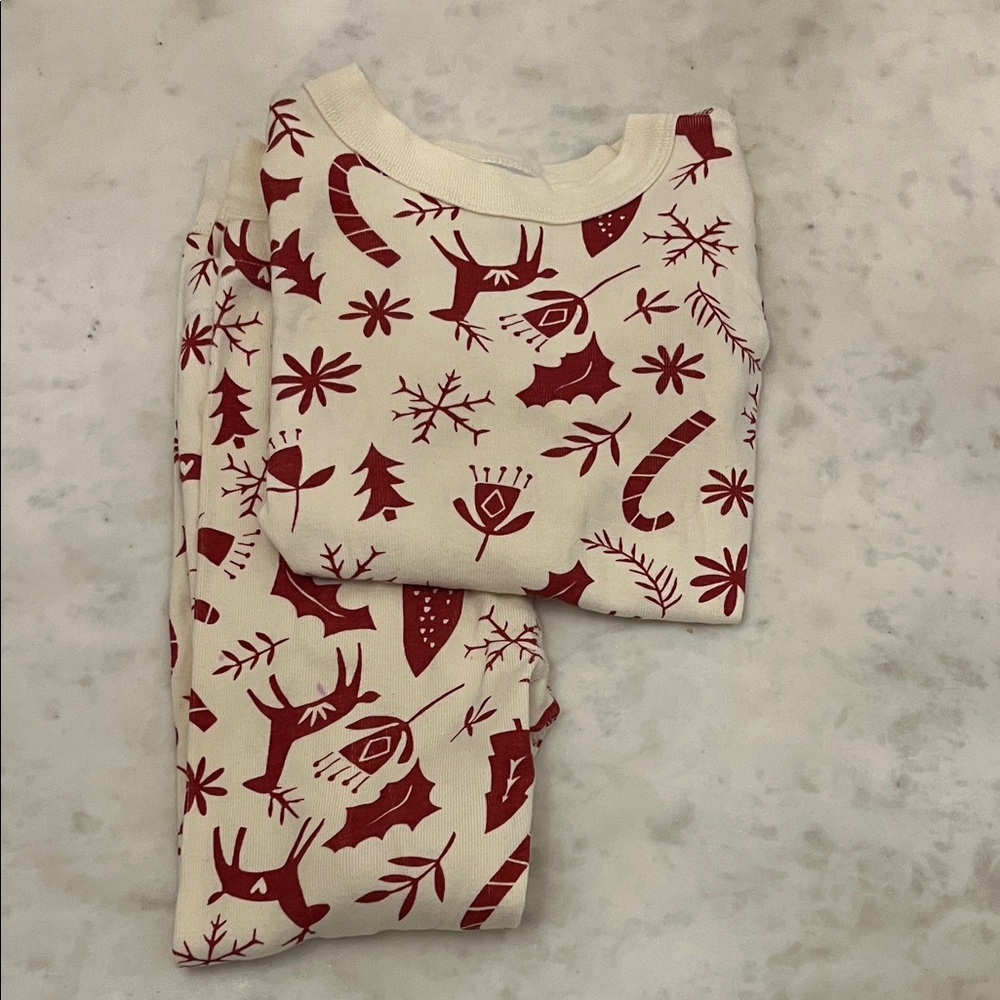 Hanna Andersson Red and Cream Kids Pajama Set